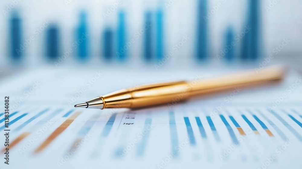 Poster financial forecasting analytics presentation with minimalist graph visualization