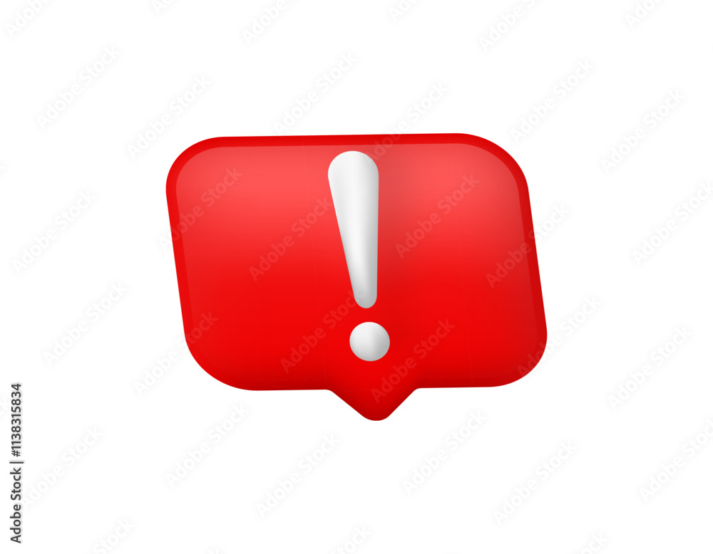 Aufkleber attention-grabbing red icon featuring a bold exclamation mark, ideal for denoting alerts and warning