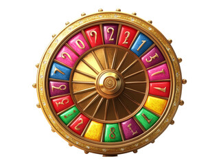 3D Isolated Wheel Game on Transparent Background for Fun Themes