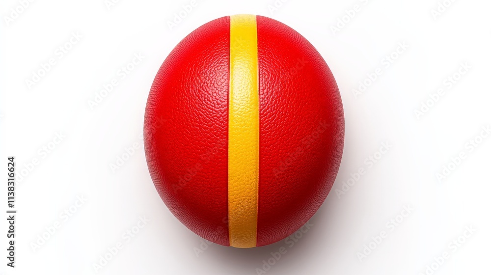 Poster red and yellow sphere: a simple yet striking image of a red sphere with a bright yellow stripe, perf