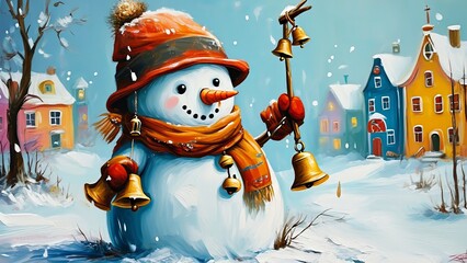 snowman in the city