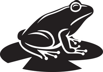 Frog - minimalist and flat logo vector image