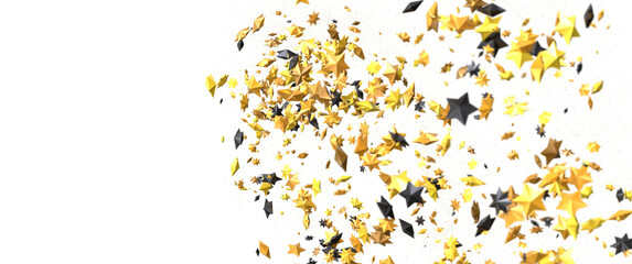 gold stars. Confetti celebration, Falling golden abstract decoration for party, birthday celebrate,
