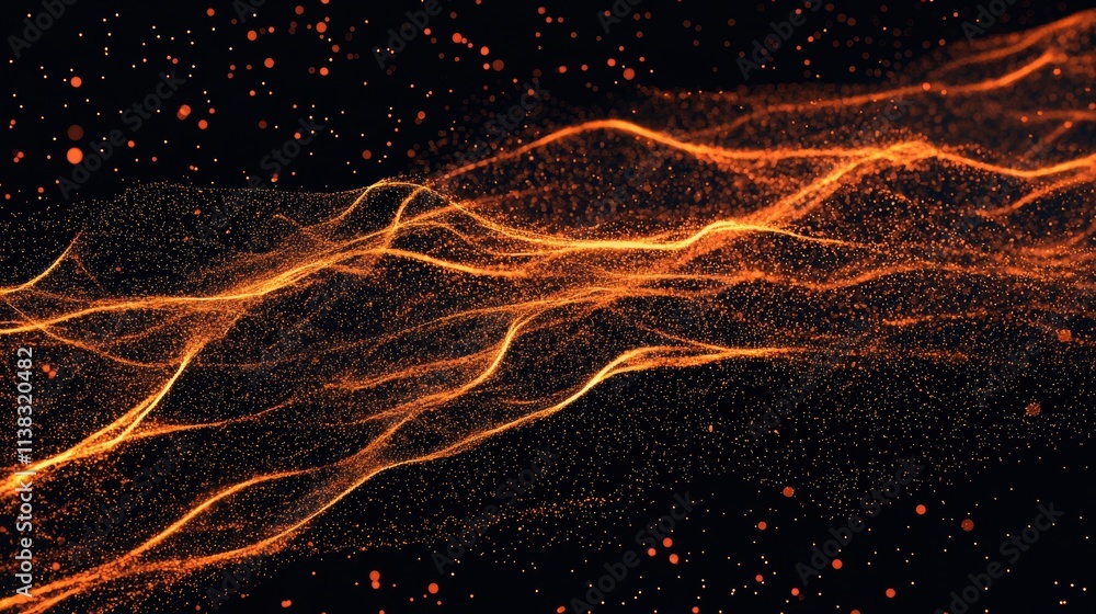Aufkleber dynamic glowing particles forming a vortex in a digital space