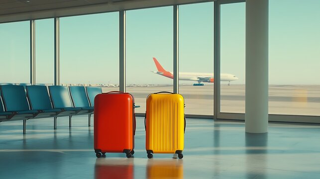 Travel essentials stylish hard-shell suitcases for organized journeys at the airport