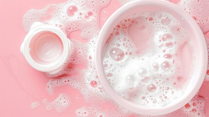 The soft, pink fabric wraps delicately around the object, its smooth texture adding a sense of warmth and elegance. 