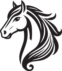 Horse head on white background wild animals vector image