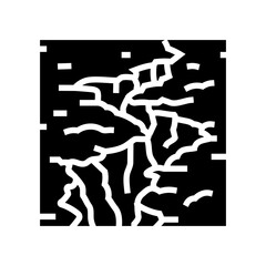 fractured earth fracture glyph icon vector. fractured earth fracture sign. isolated symbol illustration