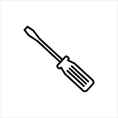 Screwdriver icon. Equipment and screwdriver icon line style. Vector illustration for your logo web mobile app UI design.
