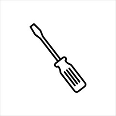 Screwdriver icon. Equipment and screwdriver icon line style. Vector illustration for your logo web mobile app UI design.