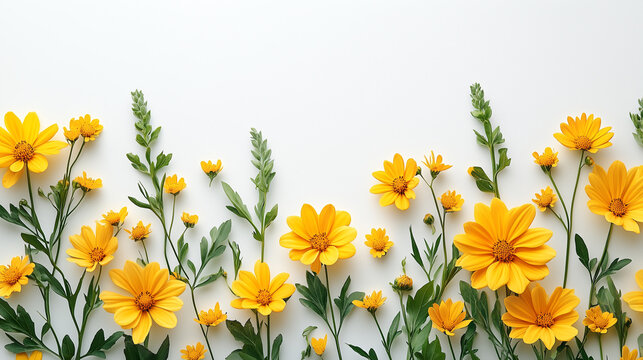 Beautiful yellow flowers for celebration Basanta Panchami copy space