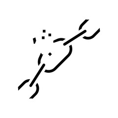 broken chain link fracture glyph icon vector. broken chain link fracture sign. isolated symbol illustration