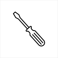 screwdriver icon. Vector illustration for apps and web design. Isolated on white background.