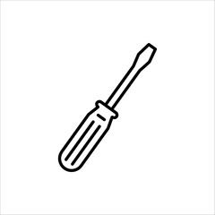screwdriver icon. Vector illustration for apps and web design. Isolated on white background.