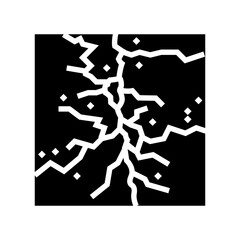 crack in ice fracture glyph icon vector. crack in ice fracture sign. isolated symbol illustration