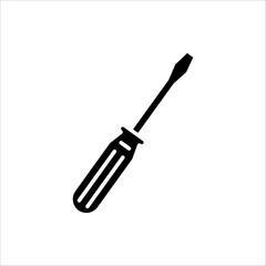screwdriver icon. Vector illustration for apps and web design. Isolated on white background.