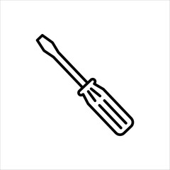screwdriver icon. Vector illustration for apps and web design. Isolated on white background.