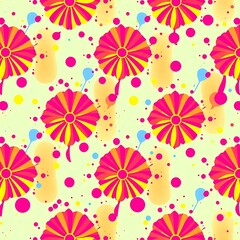 Vibrant Floral Burst Seamless Pattern 