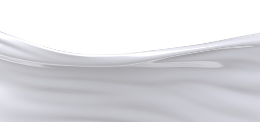 Close-up image of a white fabric, showcasing its texture and flowing drapes. The folds and curves of the material create a mesmerizing abstract pattern