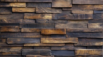Obraz premium Rustic Wooden Plank Wall with Varied Textures and Natural Warm Tones for Interior Design