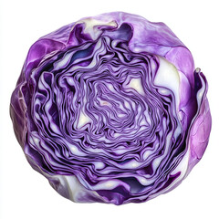 Fresh purple cabbage with intricate layers and vibrant colors