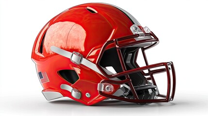 Fototapeta premium A transparent background with a red football helmet isolated on it. 