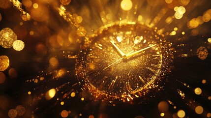 Golden Hour: A Luxurious Timepiece Shimmering with Festive Lights