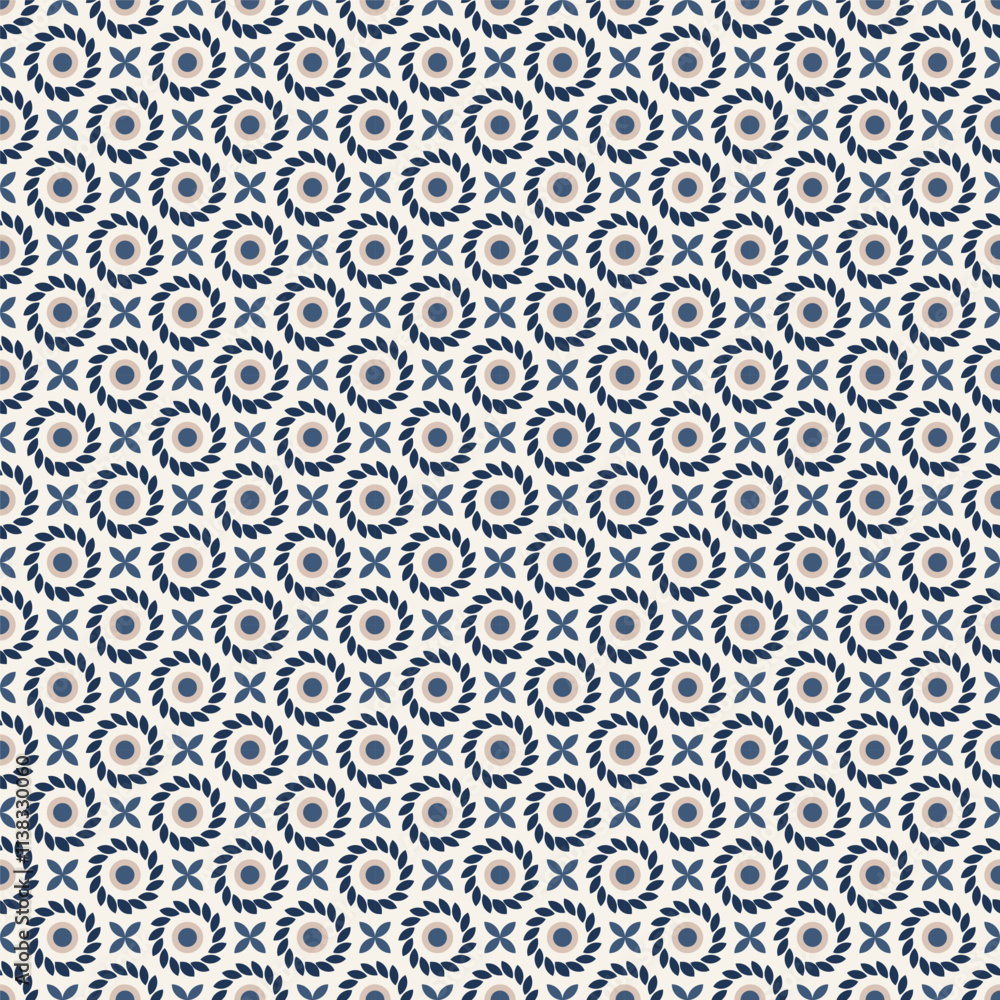 Poster seamless vector textures. colorful floral ornament patterns with circle shapes. design element for t