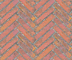 Seamless pattern useful for renderings applications of an old tuscany terracotta floors called a herringbone pattern - Can be repeated modularly to create a uniform and continuously background