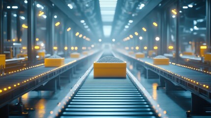 Modern Conveyor System in a High-Tech Factory