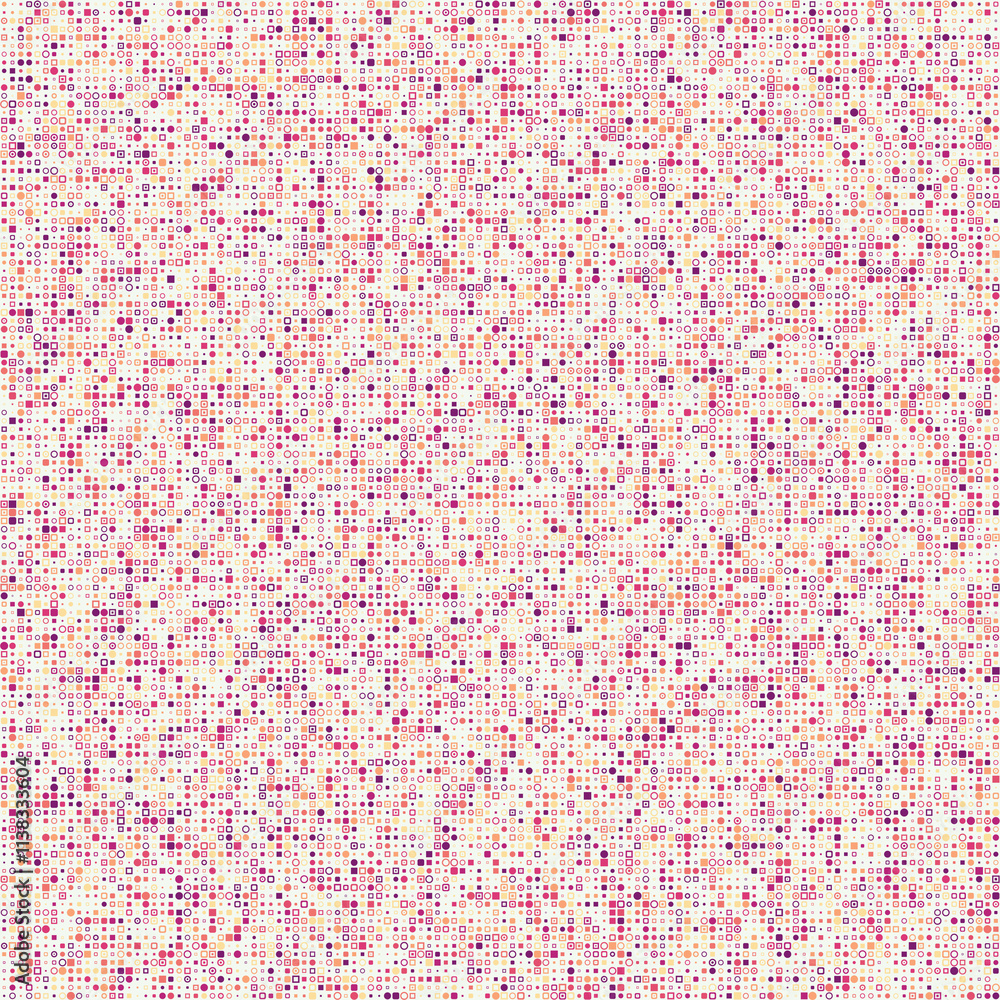 Poster geometric background. various geometric shapes in multiple colors. soft, muted tones with a hint of 