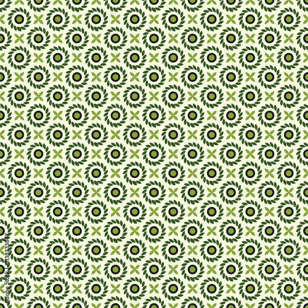 Poster seamless vector textures. colorful floral ornament patterns with circle shapes. design element for t