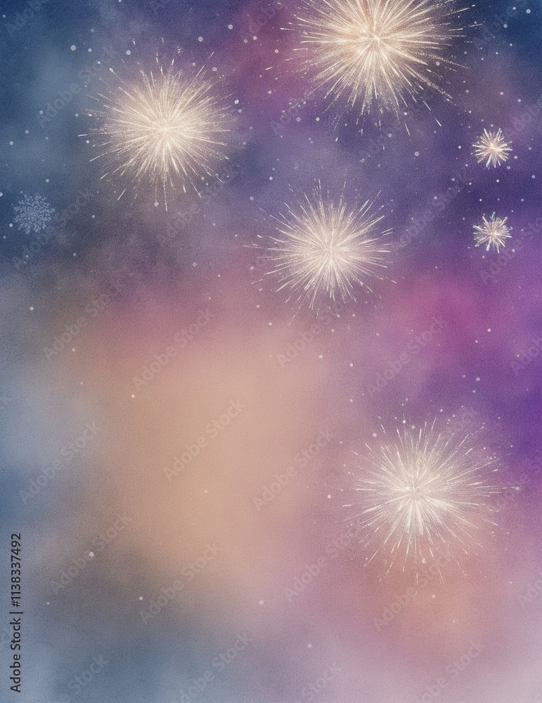 Wall mural fireworks in the sky - abstract light colorful fireworks background - generative ai