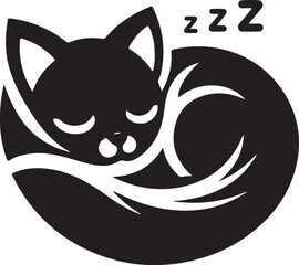  Sleeping black cat vector image