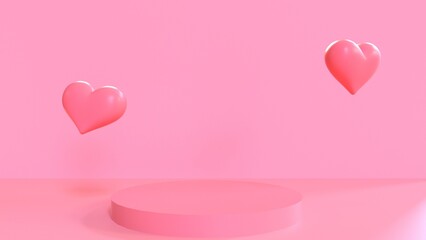 Valentine 3D Illustration of Stages and Love Shapes – 4K Resolution