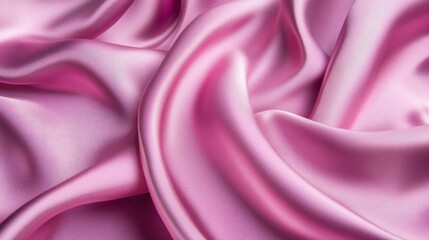 Obraz premium Elegant Pink Satin Fabric Draped Beautifully, Showcasing Smooth Textures and Luxurious Finish