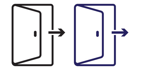 Opened Door Icon. Exit Symbol - Vector.
