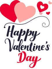 Happy Valentine's Day-with hearts and lines of different colors, in a pink and red color scheme, all in a love theme.
