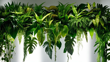 Obraz premium Lush green tropical plants bush, cut out