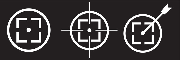 Gun target icon simple trendy flat style line and solid Isolated vector illustration on white background