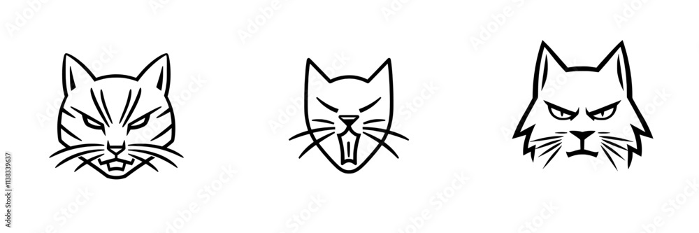 Poster a furious cat, growling with bared teeth and extended claws, exhibits aggression and intensity in th