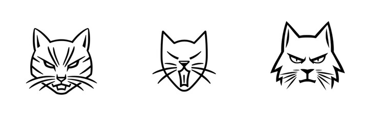 A furious cat, growling with bared teeth and extended claws, exhibits aggression and intensity in this sketch engraving created by generative AI. The black and white image mimics scratch board art.