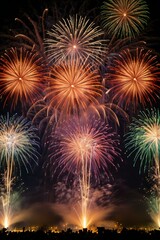 fireworks in the night sky