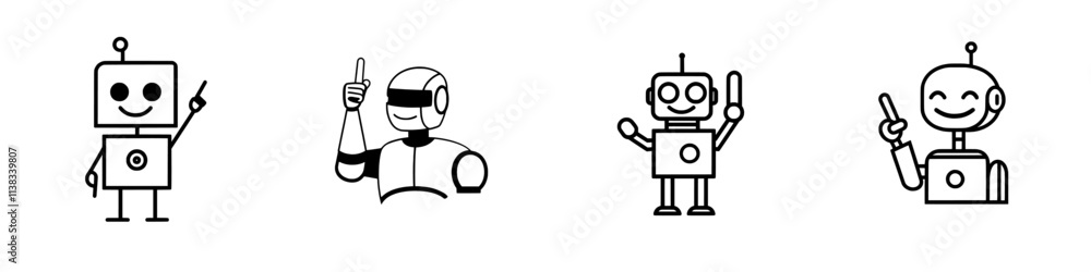 Poster a retro-style robot with a joyful expression, featuring a vintage design and classic robot details, 