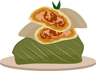 Kue Bugis cake traditional Indonesian food clipart 