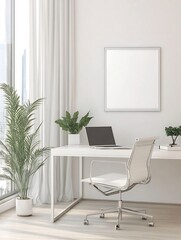 Bright and Airy Modern Office Space with Minimalist Workstation Decor