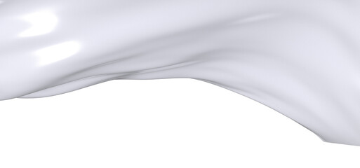 Close-up image of a white fabric, showcasing its texture and flowing drapes. The folds and curves of the material create a mesmerizing abstract pattern