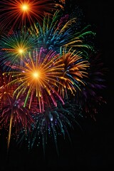 fireworks on the night sky