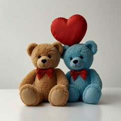 Obraz premium teddy bear with red heart