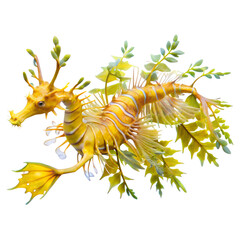 Obraz premium Leafy Seadragon, isolated on transparent background
